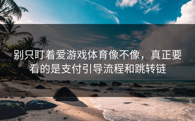 别只盯着爱游戏体育像不像，真正要看的是支付引导流程和跳转链