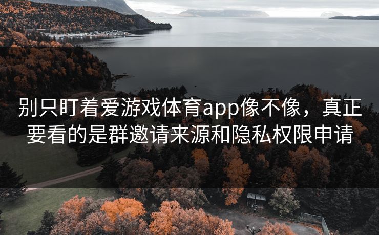 别只盯着爱游戏体育app像不像，真正要看的是群邀请来源和隐私权限申请
