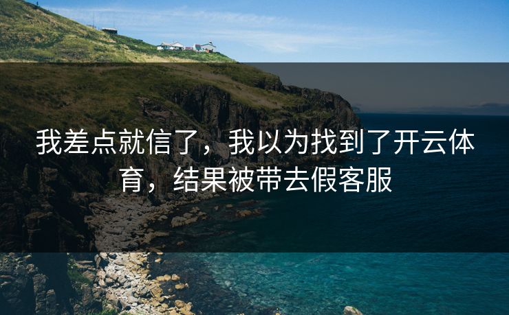我差点就信了，我以为找到了开云体育，结果被带去假客服